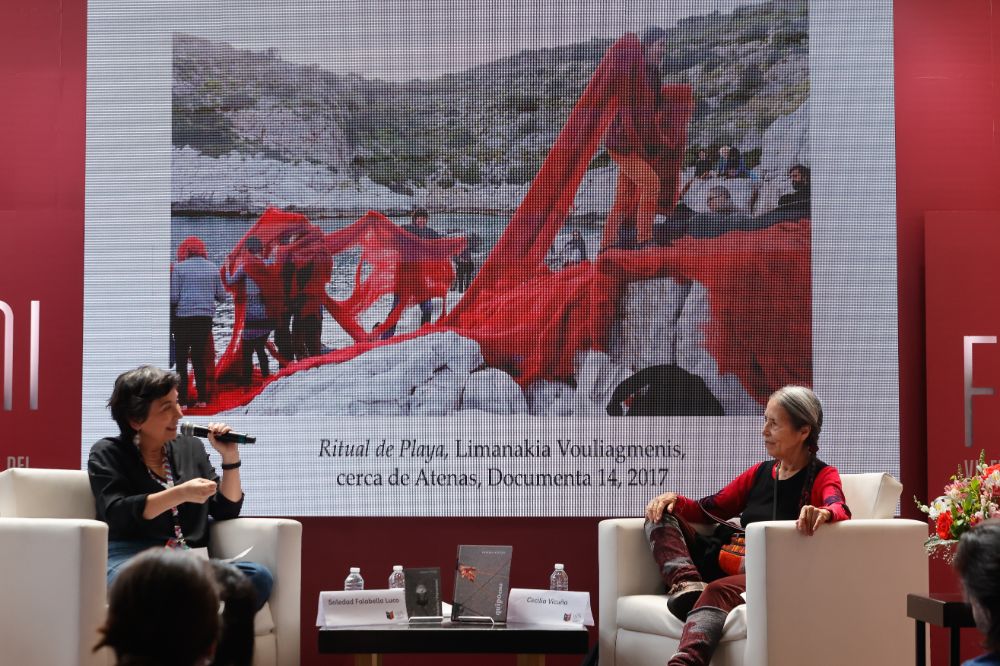 Acompañada de la académica de la Facultad de Filosofía de la UCHILE, Soledad Falabella, Cecilia Vicuña lanzó la re edición de dos de sus libros. 